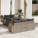vidaXL 6-Piece Lounge Set with Cushions Poly Rattan Black