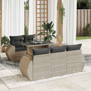 vidaXL 6-Piece Lounge Set with Cushions Poly Rattan Black
