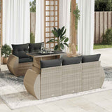 vidaXL 6-Piece Lounge Set with Cushions Poly Rattan Black