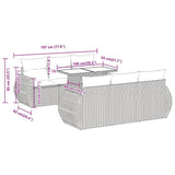 vidaXL 7-delige Loungeset met kussens poly rattan acacia zwart