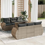 vidaXL 7-Piece Lounge Set with Cushions Poly Rattan Black