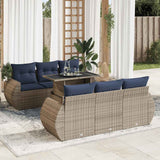 vidaXL 7-delige Loungeset met kussens poly rattan acacia zwart