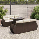 vidaXL 7-Piece Lounge Set with Cushions Poly Rattan Black