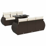 vidaXL 7-Piece Lounge Set with Cushions Poly Rattan Black