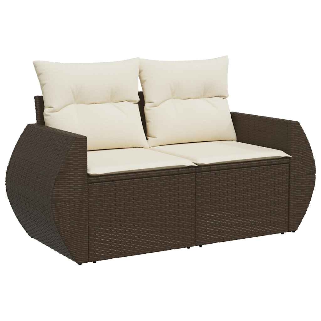 vidaXL 7-Piece Lounge Set with Cushions Poly Rattan Black