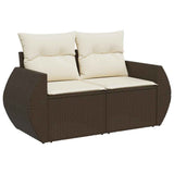 vidaXL 7-Piece Lounge Set with Cushions Poly Rattan Black