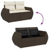 vidaXL 7-Piece Lounge Set with Cushions Poly Rattan Black