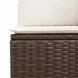 vidaXL 7-Piece Lounge Set with Cushions Poly Rattan Black