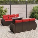 vidaXL 7-delige Loungeset met kussens poly rattan acacia zwart