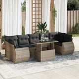 vidaXL 8-delige Loungeset met kussens poly rattan zwart