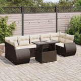 vidaXL 8-delige Loungeset met kussens poly rattan zwart