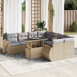 vidaXL 9-piece Poly Rattan Lounge Set with Cushions Black