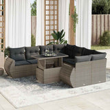 vidaXL 9-piece Poly Rattan Lounge Set with Cushions Black