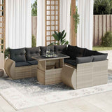 vidaXL 9-piece Poly Rattan Lounge Set with Cushions Black
