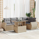 vidaXL 6-piece Lounge Set with Cushions Poly Rattan Black