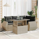 vidaXL 6-piece Lounge Set with Cushions Poly Rattan Black