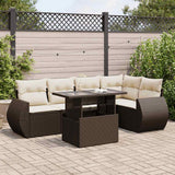 vidaXL 6-piece Lounge Set with Cushions Poly Rattan Black