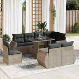 vidaXL 9-delige Loungeset met kussens poly rattan zwart