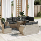vidaXL 9-delige Loungeset met kussens poly rattan zwart