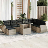 vidaXL 9-delige Loungeset met kussens poly rattan zwart
