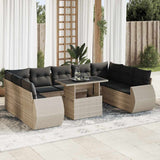 vidaXL 10-Piece Lounge Set with Cushions Poly Rattan Black