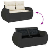 vidaXL 11-delige Loungeset met kussens poly rattan zwart
