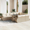 vidaXL 11-delige Loungeset met kussens poly rattan zwart