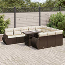 vidaXL 11-delige Loungeset met kussens poly rattan zwart