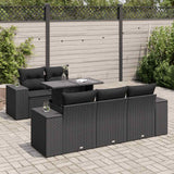 vidaXL 6-Piece Lounge Set with Cushions Poly Rattan Black
