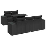 vidaXL 6-Piece Lounge Set with Cushions Poly Rattan Black