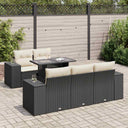 vidaXL 6-Piece Lounge Set with Cushions Poly Rattan Black