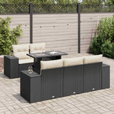 vidaXL 6-Piece Lounge Set with Cushions Poly Rattan Black