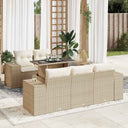 vidaXL 6-Piece Lounge Set with Cushions Poly Rattan Black