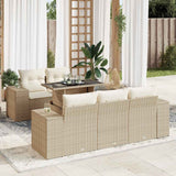 vidaXL 6-Piece Lounge Set with Cushions Poly Rattan Black