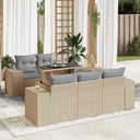 vidaXL 6-Piece Lounge Set with Cushions Poly Rattan Black