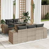 vidaXL 6-Piece Lounge Set with Cushions Poly Rattan Black