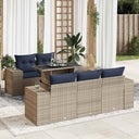vidaXL 6-delige Loungeset met kussens poly rattan acacia zwart