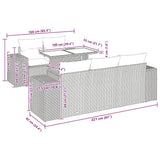 vidaXL 6-delige Loungeset met kussens poly rattan acacia zwart