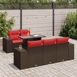 vidaXL 6-delige Loungeset met kussens poly rattan acacia zwart