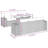 vidaXL 7-delige Loungeset met kussens poly rattan zwart