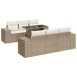 vidaXL 7-delige Loungeset met kussens poly rattan zwart
