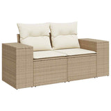 vidaXL 7-delige Loungeset met kussens poly rattan zwart