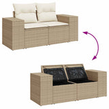vidaXL 7-delige Loungeset met kussens poly rattan zwart