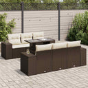 vidaXL 7-delige Loungeset met kussens poly rattan zwart