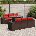 vidaXL 7-delige Loungeset met kussens poly rattan acacia zwart