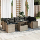vidaXL 8-delige Loungeset met kussens poly rattan zwart