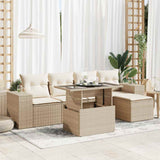vidaXL 6-Piece Lounge Set with Cushions Poly Rattan Black
