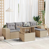 vidaXL 6-Piece Lounge Set with Cushions Poly Rattan Black