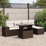 vidaXL 6-Piece Lounge Set with Cushions Poly Rattan Black