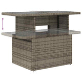 vidaXL 11-Piece Lounging Set with Cushions Poly Rattan Acacia Grey